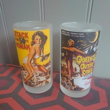 Attack Of The 50ft Woman/Queen Of Outer Space Glasses Excellent Condition 5"