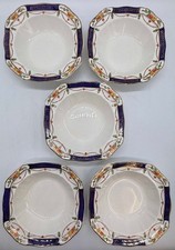 Lot of 5 Vintage Alfred Meakin Floral Edge Patterned Dessert Dishes 17.2cm Diam
