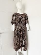 Dorothy Perkins Black Gold Knee Length Front Slips Occasion Sparkly Dress UK 16