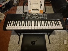 61 Key Keyboard Piano with Keyboard Bench, Digital Piano Stool and Microphone