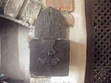 Antique Oak Church Collection Box with Metal Binding