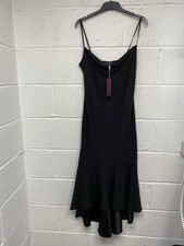 Debut Black Cowl Neck Fish Tail Fitted Occasion Dress Size 14 PC