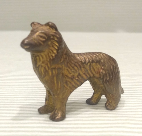 Brass dog miniature - brass, figure