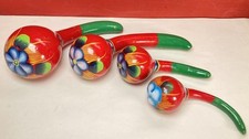 Gourd Mexican Maracas Colourfully Handpainted Rattle 5”to7” Set of 4