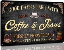 Vintage Coffee Tin Sign Good