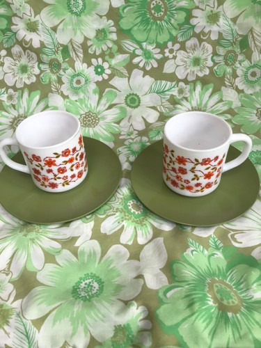 Vintage glass mugs melamine - mugs, &
