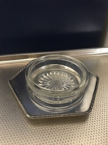 Vintage round glass butter - glass,
