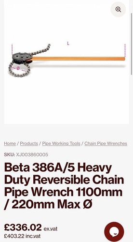 Chain pipe wrench beta 386a - pipe, 386a/5