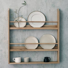 Oak wall shelf - oak, plate