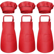 6Pcs Kids Apron Chef Hat Set