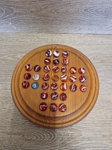 Antique wooden solitaire board - solitaire,