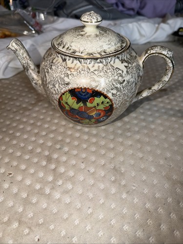 Vintage english chintz teapot - vintage,