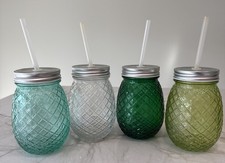 4 Colored Glass Pineapple