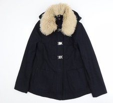 Topshop Women's Black Wool