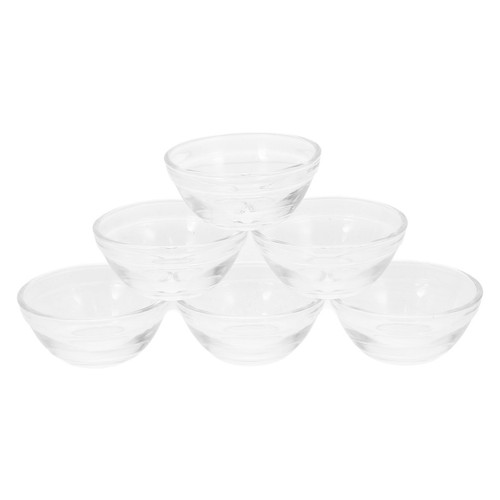 6pcs glass pudding bowls - glass, jelly