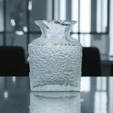 1960s LITTALA "Crocus" Crystal Ice Vase By Timo Sarpaneva Signed Finland Vintage