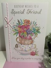 Special Friend FEMALE Birthday Card /with Lovely Verse Card (9 x 6.25") Foil.