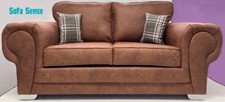 New Oakland 2 Seater High Quality Faux Leather Sofa Tan