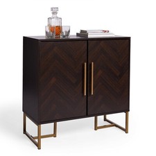 Dark Wood Sideboard | Parquet Storage Cabinet 2 Doors | Spinningfield | York