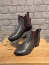 LOTUS Leather Grey and Burgundy Boots UK Size 7 CG H63