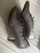 Office High Heel Brogues Silver Size 38 (5) V Sexy Office Style Shoes Worn Once
