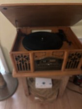 F Antique Schutz Marke Symphonion Double Comb Music Box W/ x6 8.5" Music Discs