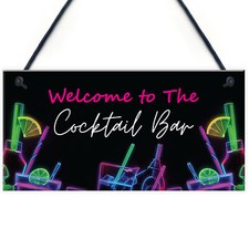 Cocktail Bar Welcome Sign Home