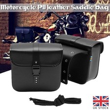 Pair Motorcycle Black Saddlebags Side Pouch Tool Bags Luggage Storage Saddle Bag
