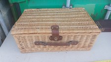 Large Wicker Picnic Basket With Some Accessories