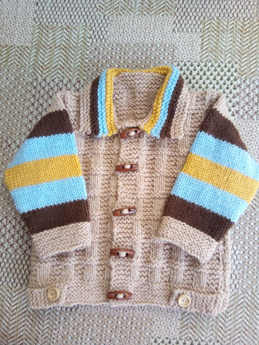 Hand knitted baby - boys, biker
