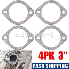 4PCS UK UNIVERSAL 3" (INCH) 2 Bolt Hole Reinforced Exhaust Gasket Flange 76MM