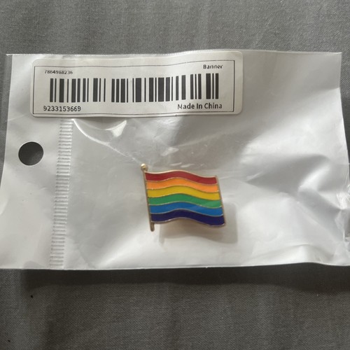 Rainbow wavy flag metal enamel - rainbow,