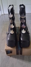Black Faux Leather Goth Boots