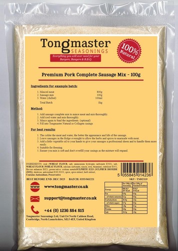 Pork sausage complete mix - mix, 100g