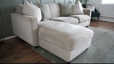 Esprit Chaise Sofa with Storage – Modern Comfy Sprung Seats, Velvety Fabric