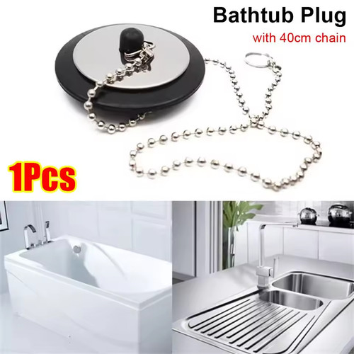 50mm chrome rubber bath - 50mm, sink