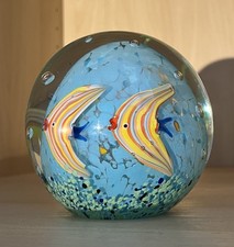 Large Stunning Murano Style Tropical Angelfish Glass Paperweight