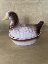 Vintage Numnar Ceramic Duck Hen Egg Storage Holder
