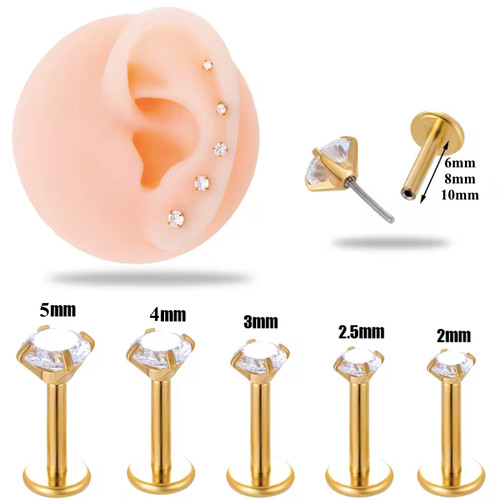 Stud earring piercing zircon - earring,