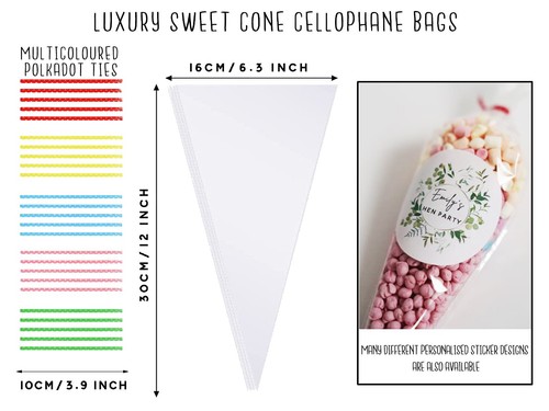 Sweet cone bags - bags, clear