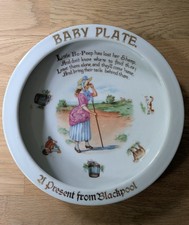 Antique deep Baby Plate with Little Bo Peep Nursery Rhyme
