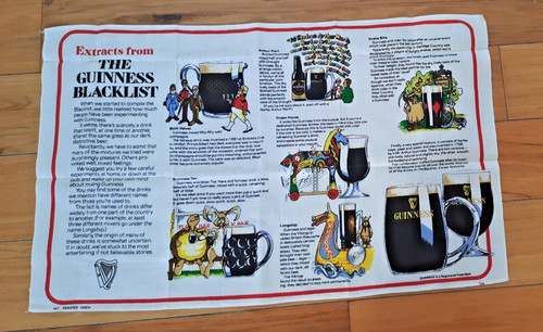 Guinness vintage tea towel - vintage,
