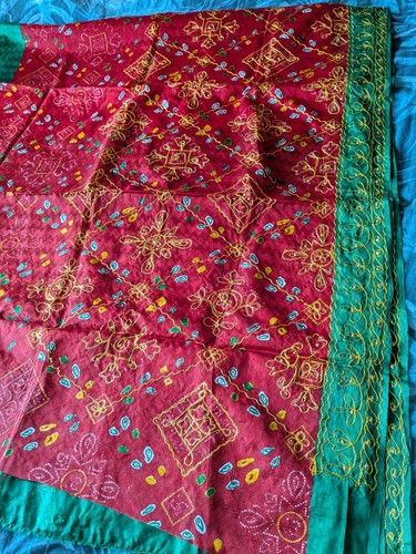 Vintage bandhani indian saree - vintage,