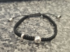 Thomas Sabo Drawstring Black Cord Charm Carrier Bracelet