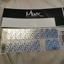 Crazy skulls. MINX PROFESSIONAL NAIL WRAPS one used  SALON QUALITY 