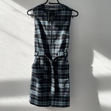 Oasis sleeveless checked dress zip front with pockets size 6 - used 