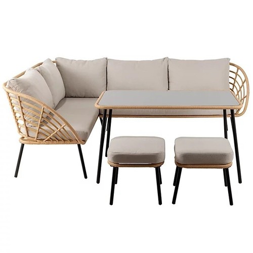 Mykonos rattan corner dining - rattan,