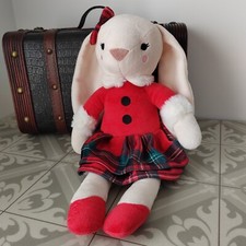 Primark Bunny Rabbit Plush Soft Toy Red Tartan Dress & Bow