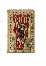 1 Old Holland c 1900s Matchbox label Jack & the Beanstalk Matches size 52x34mm