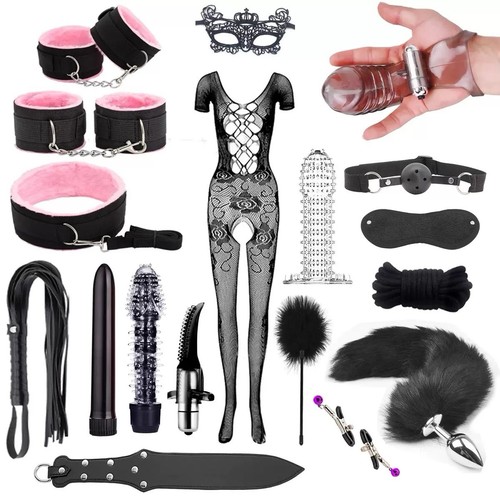 18pc bondage restraint kit set - bondage,